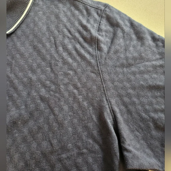 Ted Baker Men’s Textured Cotton Polo Shirt~NAVY~MEDIUM **NEW - Picture 9 of 15